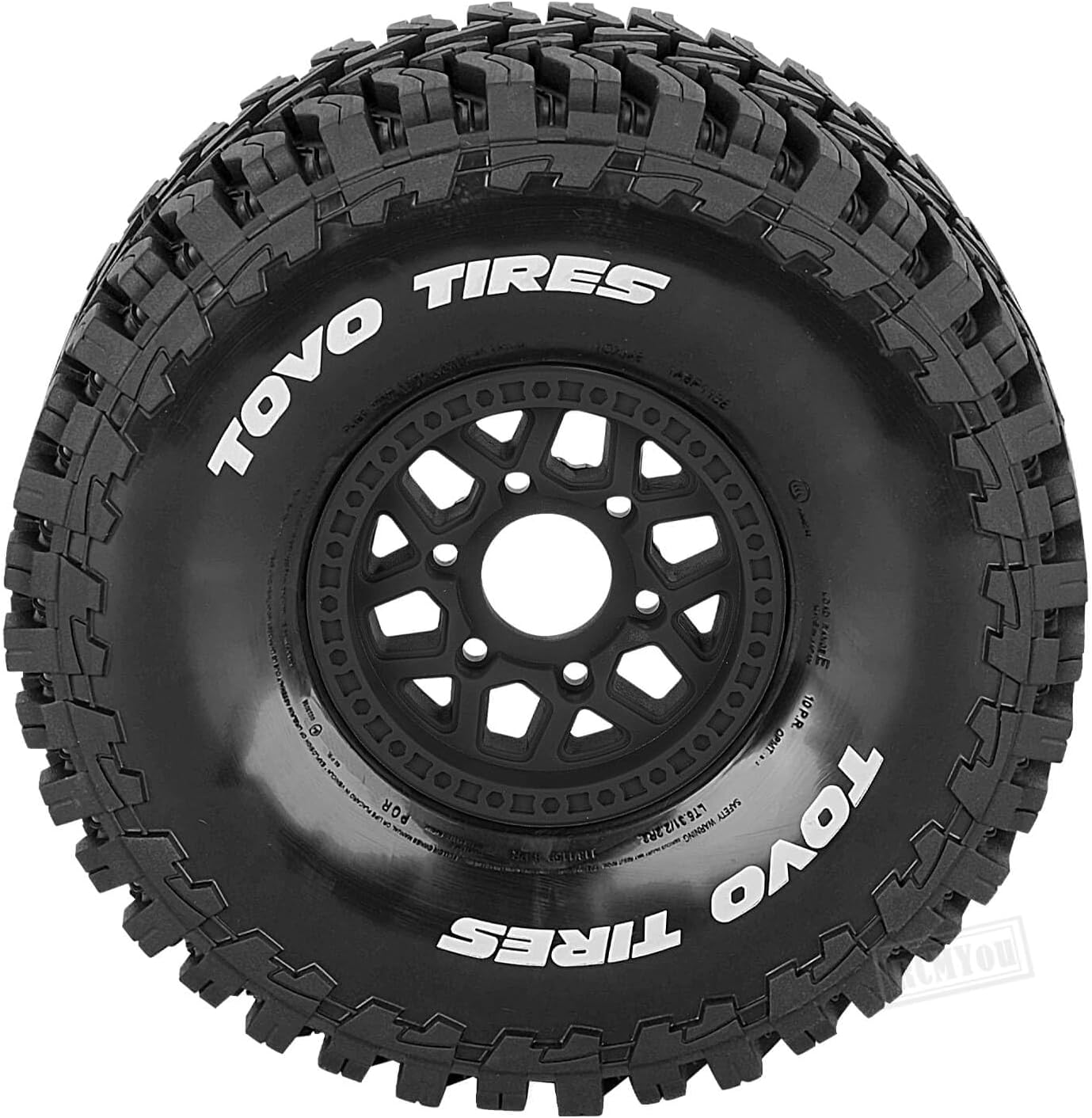 RC Truck Wheels and Tires Set for 1/8 Maxx Slash Belted(102076-4),Plastic Wheels and Soft Tires,RC Tire Highway Tire,(4PCS) Black,#10272