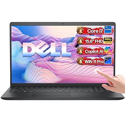 Dell 15 Laptop DC15250 Touchscreen Computer, Intel 10-Core i7-1355U(Up to 5.0GHz), Intel UHD Graphics, 15.6" FHD Anti-Glare Touchscreen, 32 GB RAM, 1 TB SSD, Wi-Fi 6, Copilot-AI, Windows 11 Pro