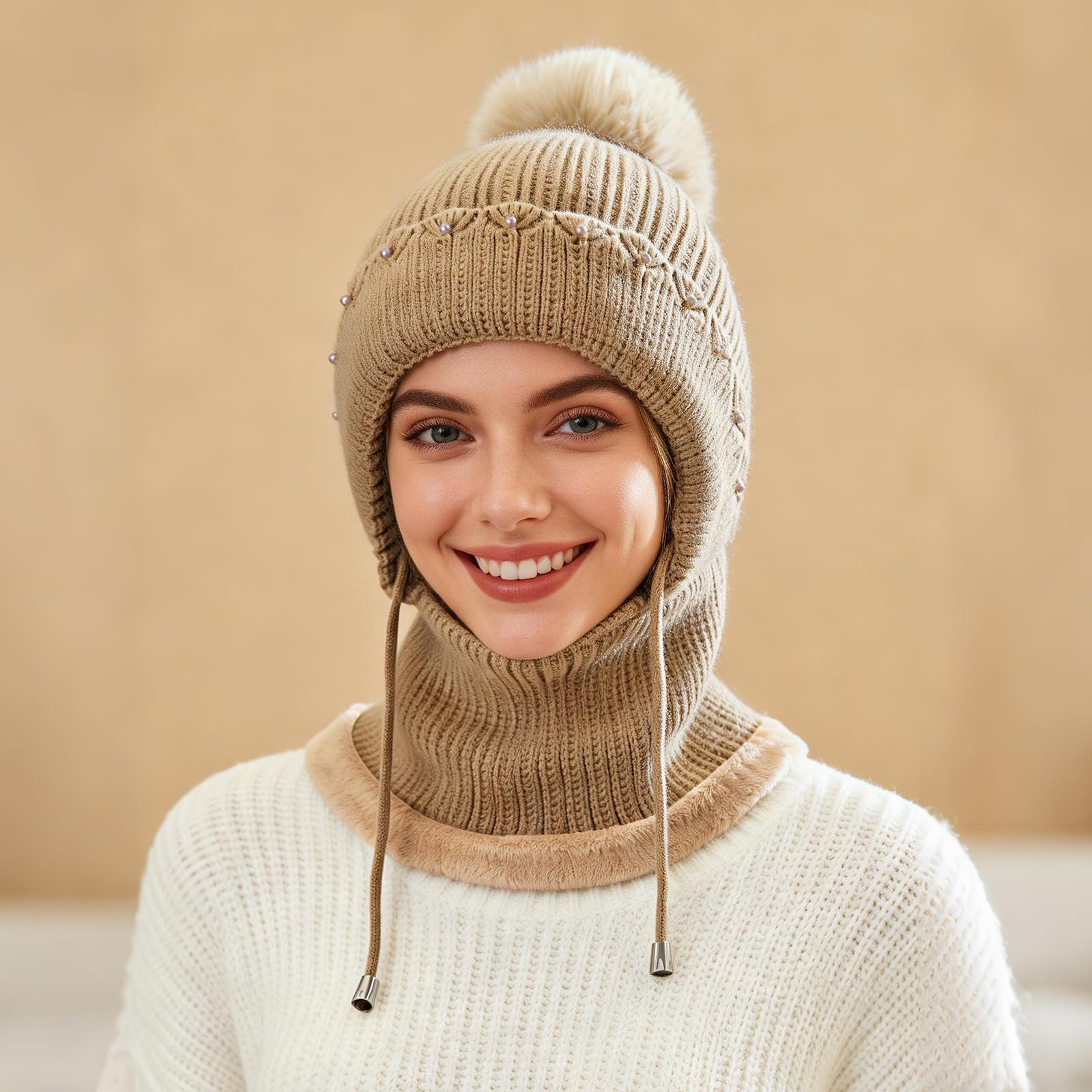 TAGVO Pasamontañas Termico para Mujer, Balaclava Polar Multifuncional Pasamontañas Invierno Capucha Polar Máscara de Esquí para Clima Frío Montaña Camping Senderismo