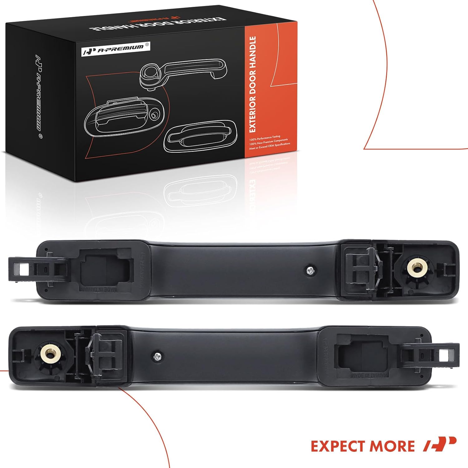 A-Premium Outside Exterior Door Handles Compatible with Kia Soul 2014-2019 Hatchback, Without Keyless System, Primed Black, 2-PC Set, Rear Driver and Passenger Side