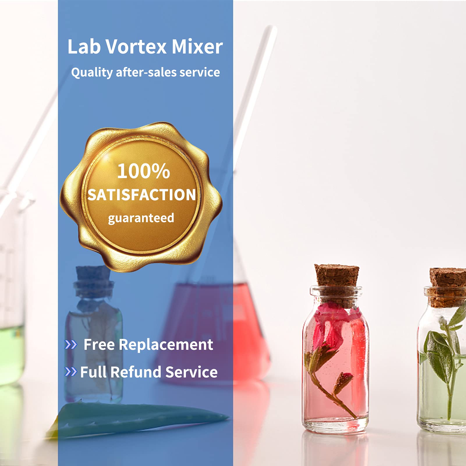 INTLLAB Lab Vortex Mixer,Mini Vortex Mixer Touch Function 2800rpm Lab