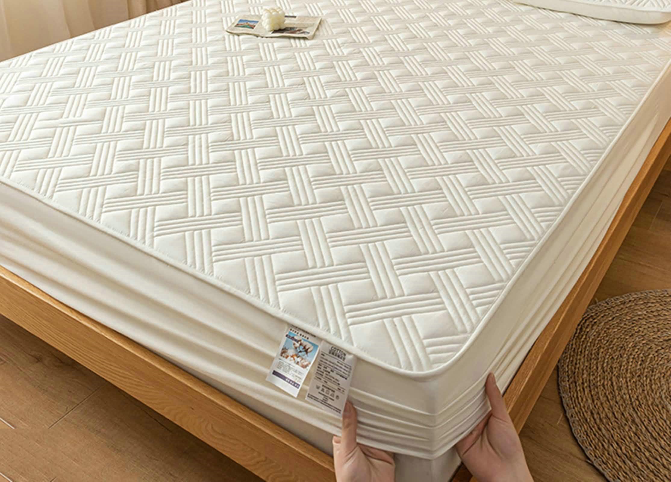 Spannbettlaken 200X120, Baumwolle Spannbetttücher Solid Color Mit Eleganter Textur Bettlaken Milch Weiß