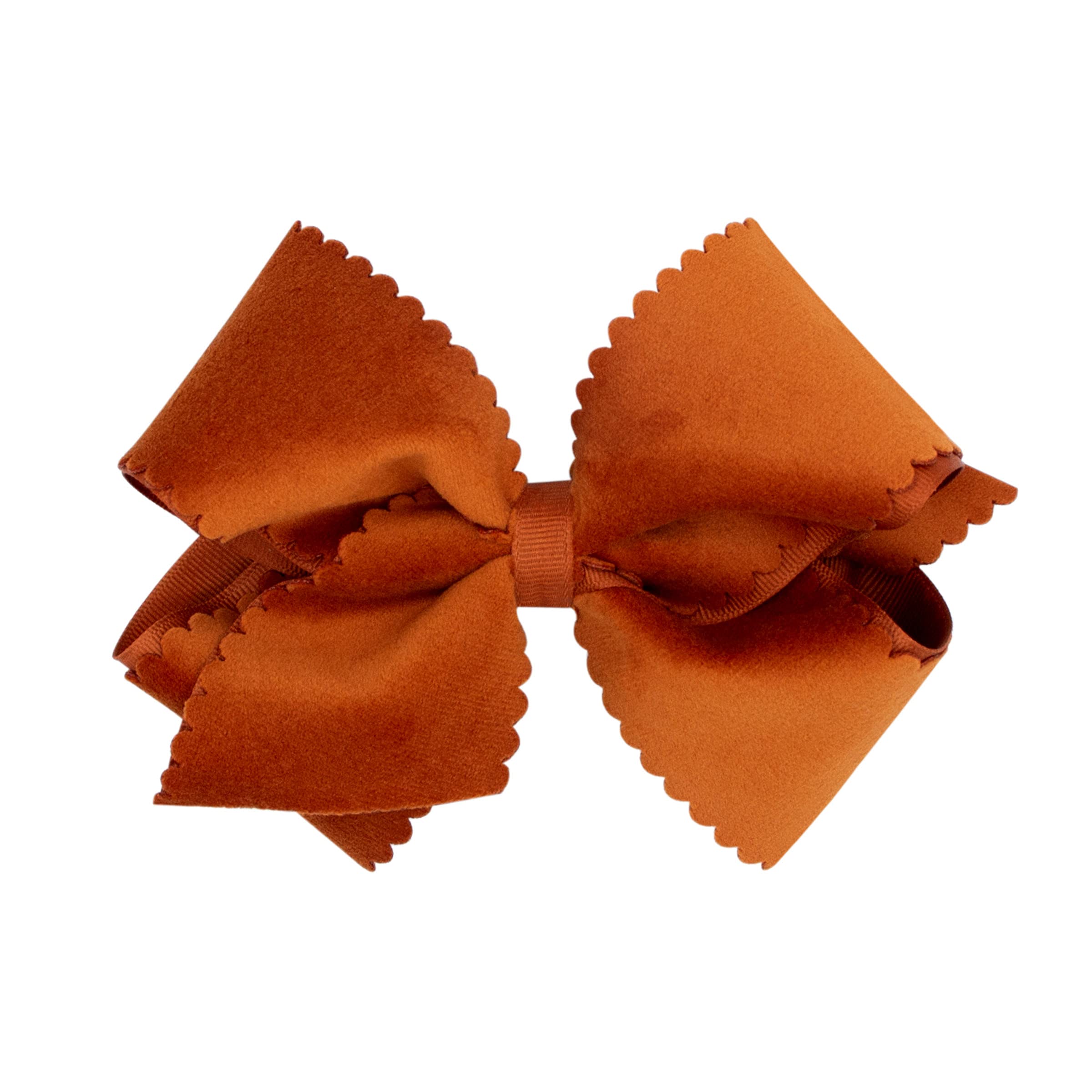 Girls\' Velvet Hair Bow Grosgrain Wrap No-Slip Hair Clip Medium Old Gold 18_3024x.png?v=1645518875 main image 3