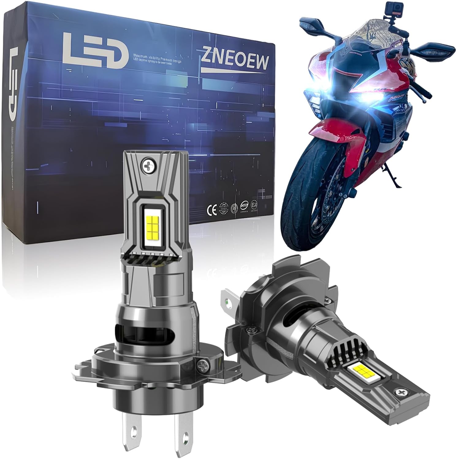 Compatible for Honda CBR1000RR CBR600RR fog light Bulbs, (Years: 2003-2016), H7 Motorcycle Bulbs or Fog Light, bright 10000LM 6000K White light,2-Pack