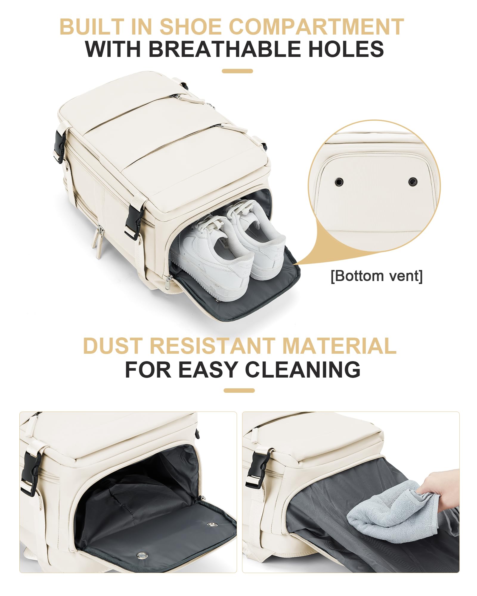 BJLFS Borse da Cabina per Ryanair 40x20x25 Bagaglio a Mano Zaino da viaggio aere,Zaino Easyjet 45x36x20,Zaino Casual per laptop da 14 pollici per scuola