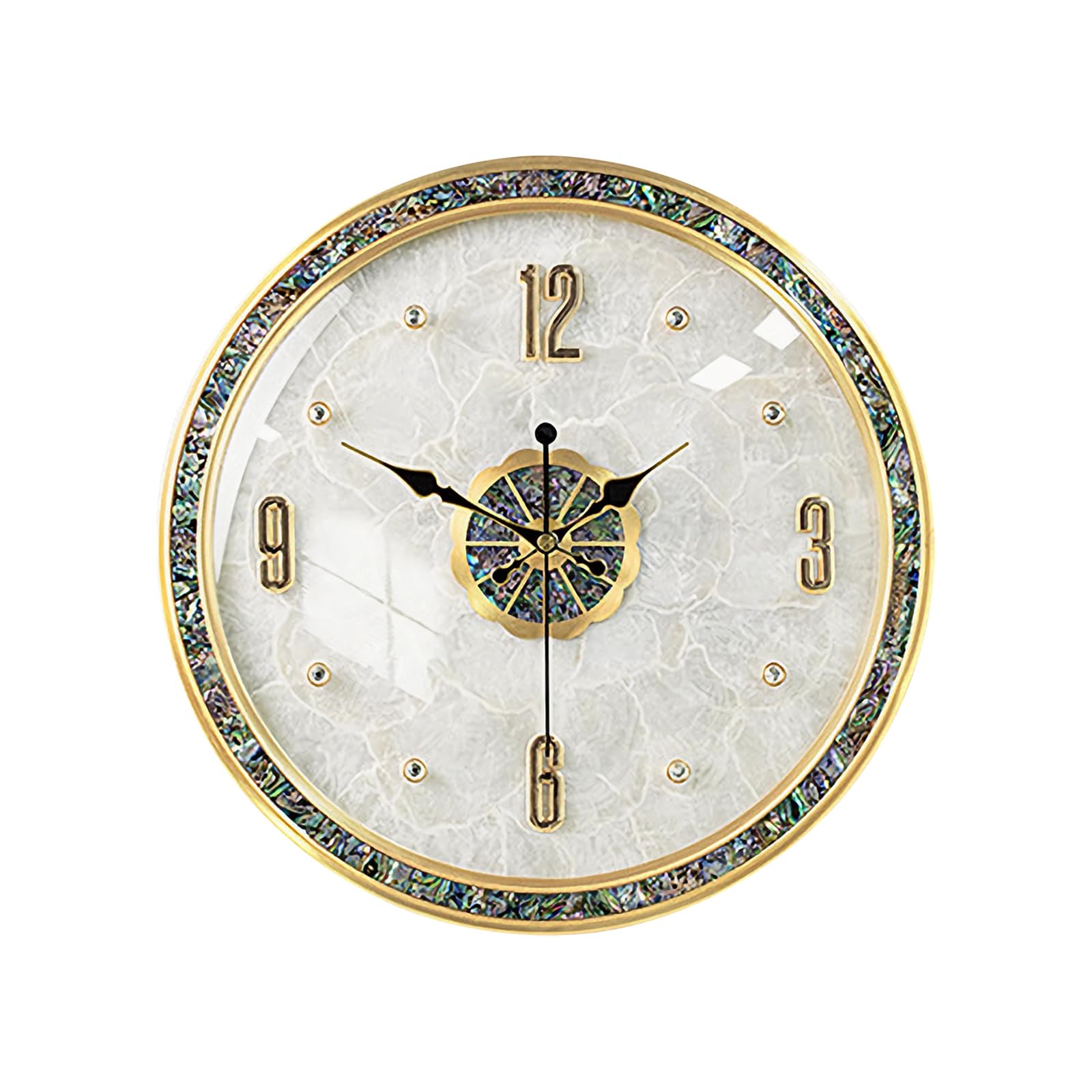 Ergocar Reloj De Pared Conchas Naturales Reloj Creativo Pared Silencioso Y Sin Garrapatas, Adecuado para Decorar Salas Estar, Salas Entrada, Habitaciones Y Salas Conferencias