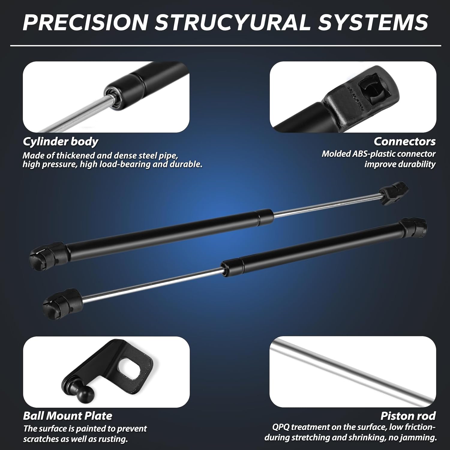 Hood Struts for Chevy Colorado/Canyon GMC 2023 2024 2025 2026 - Upgraded Hood Lift Support, No Drill Front Gas Springs Shocks | Compatible with Chevrolet Colorado Accessories