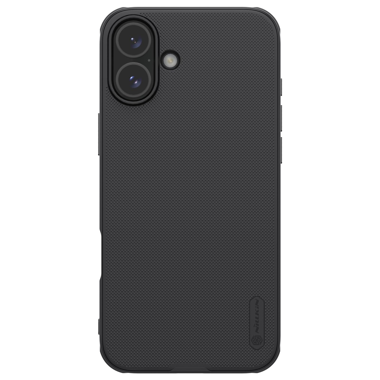 Shockproof Case for Apple iPhone 16 Super Frosted Shield Pro Hard Back Soft Border (PC + TPU) Shock Absorb Cover Raised Bezel Camera Protect PC Without Logo Cut Black Color