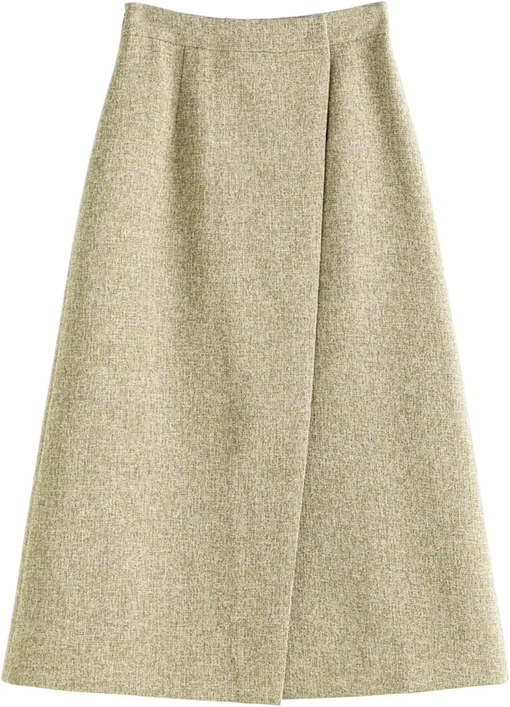 Women Blazer Suit Retro V-Neck Short Jacket Long Skirt Irregular Suit