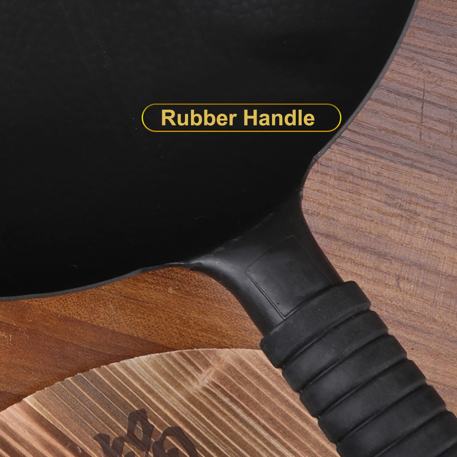 Schwarzes Gusseisen-Wok-Pfannen Pfannen, Beruf Chinesischer Hand gehämmert Eisen Woks mit rundem Boden und Griff, ohne Beschichtung, weniger Öl, Nicht-Schicht-Topf, 34 cm, 36 cm