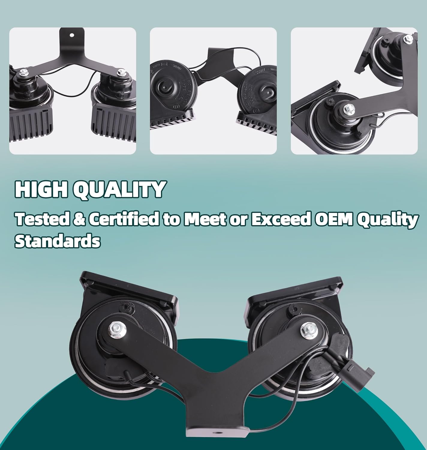 MITZONE Dual Horn Assembly With Bracke Compatible with Jeep Cherokee Grand Cherokee 2014 2015 2016 2017 2018 2019