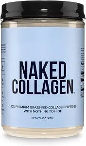 Naked Collagen Peptides Protein Powder, 60 Servings, Unflavored, Grass-Fed, Hydrolyzed Collagen Supplement, NSF Certified, Paleo Friendly, Non-GMO, Keto, Gluten-Free, 20oz