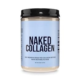 NAKED Collagen Peptides Protein Powder, 60 Servings, Pasture-Raised, Unflavored Grass-Fed Hydrolyzed Collagen Supplement, NSF Certified, Paleo Friendly, Non-GMO, Keto, Gluten Free, 20oz