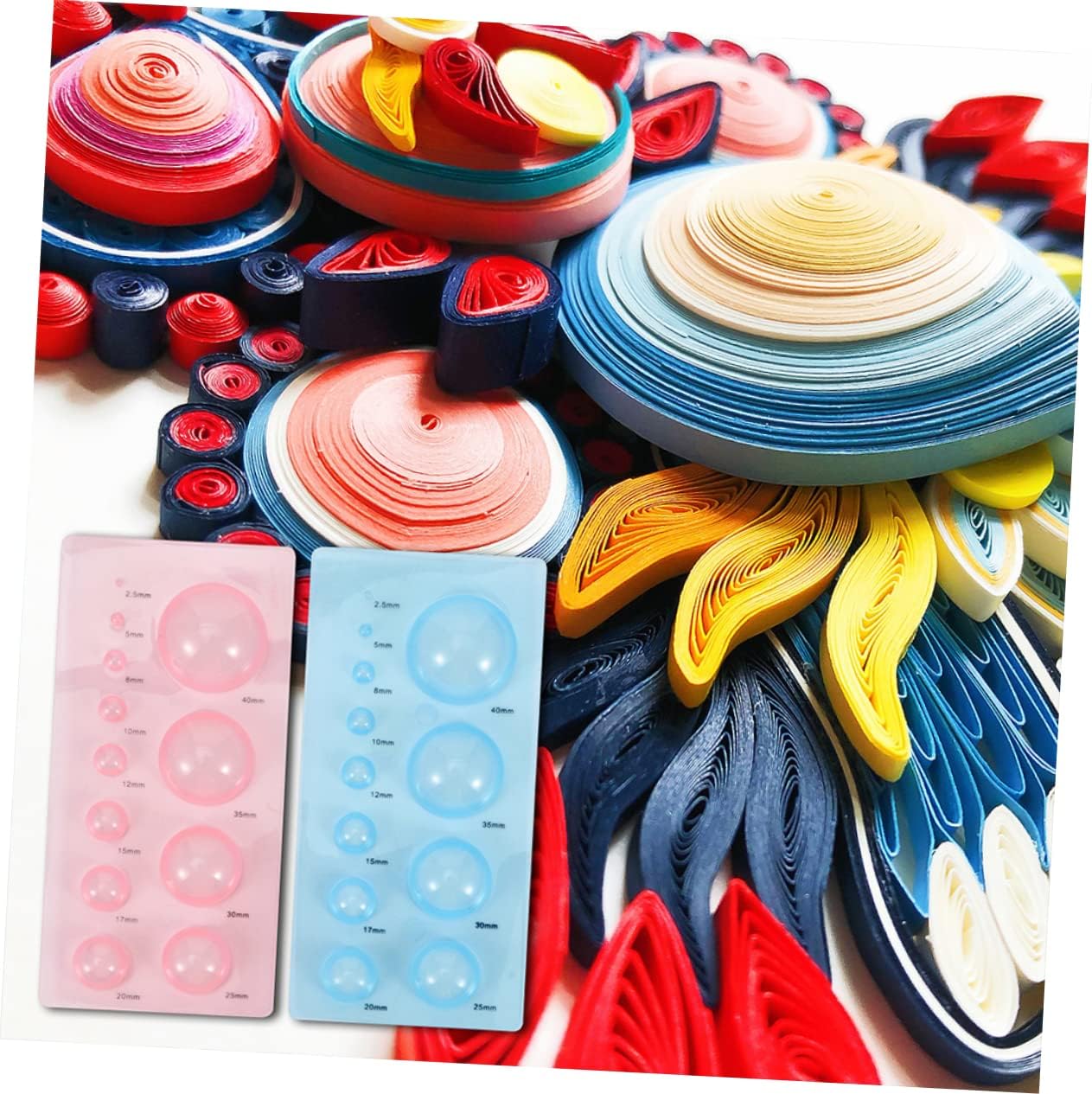 OHPHCALL 6pcs Quilling Mold for Paper Crafting Half Ball Domes Rolling Molds for DIY Projects Lightweight Portable Paper Quilling Tools Easy to Use and Store