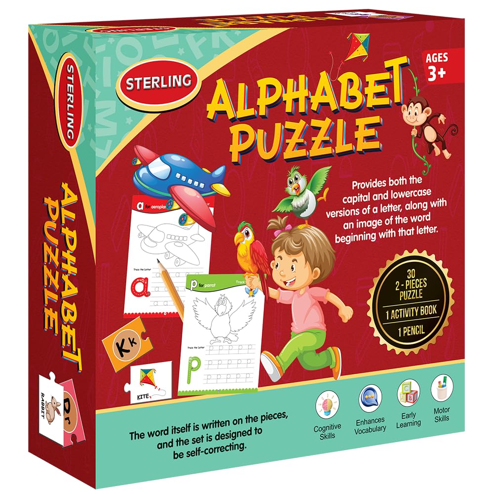 Toyzmania Alphabet Puzzle for Kids | 3+Years | Gift Set for Boys and Girls | 60 Puzzle Pieces, 1 Activity Book and 1 Pencil (B0CV7RD9RX) Amazon Price History, Amazon Price Tracker
