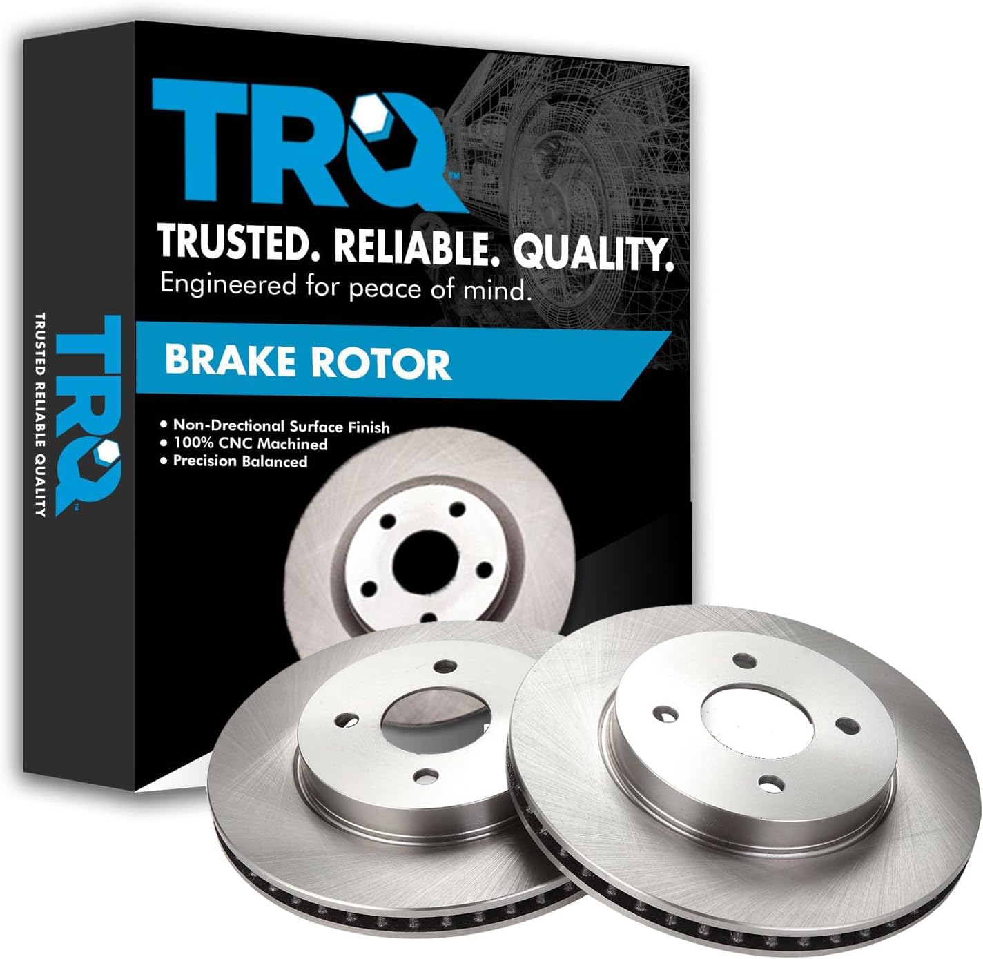 TRQ Front Brake Rotor Set direct-fit for Nissan Versa