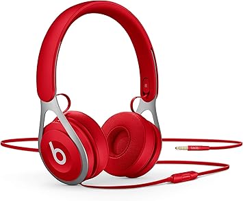 Beats Ep Wired On-Ear Headphones - Battery Free for Unlimited Listening, Built in Mic and Controls - Red