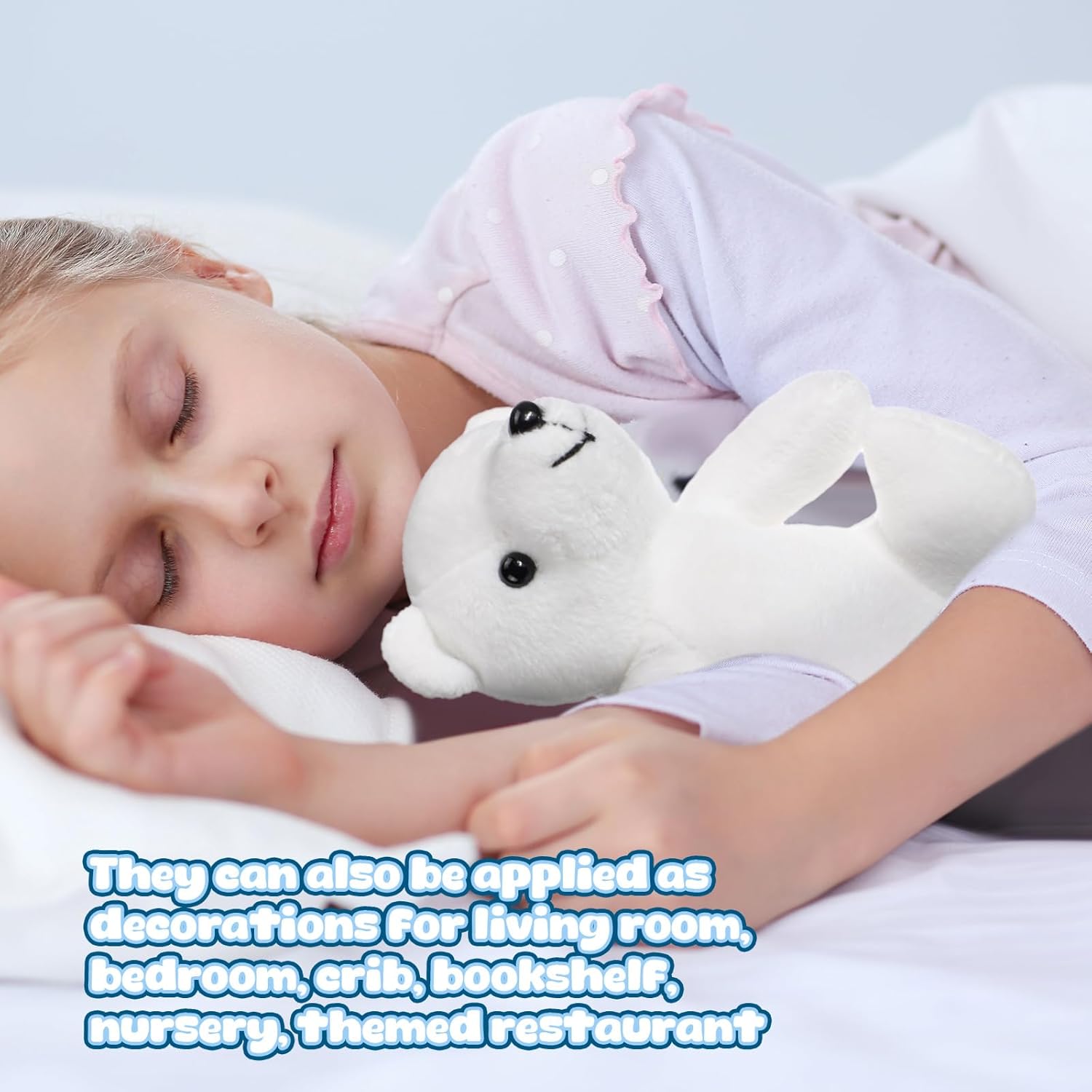 Hiboom 12 Pieces Polar Bear Stuffed Animal 6 Inch Plush Polar Bear White Soft Toys Plush Toy Stuffed Animal Cuddly Gifts for Boys and Girls Winter Birthday Christmas Decor(Hugging)
