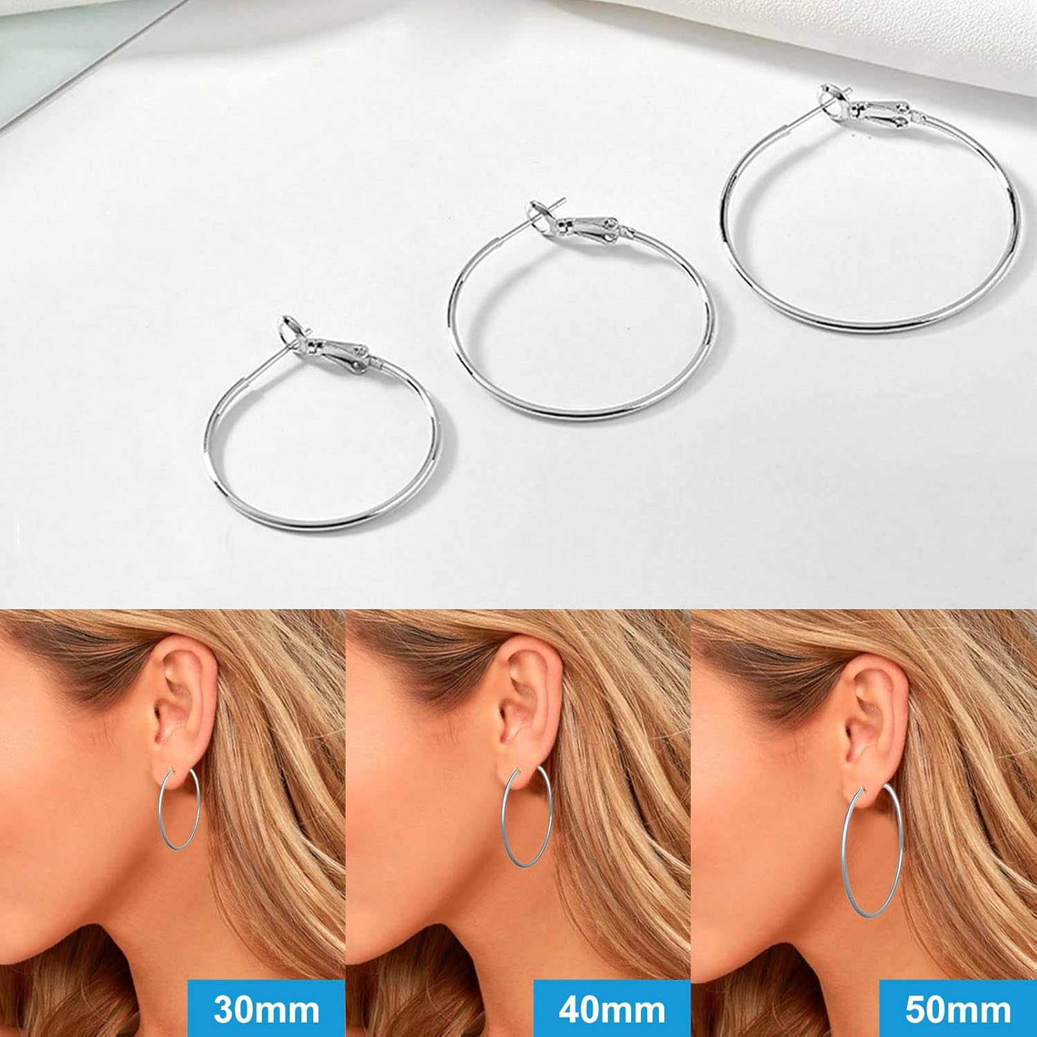 60Pcs Beading Hoop Earrings Finding Hypoallergenic Earrings Beading Hoop Open Circle Earring for Jewelry Making DIY Crafts Art Creation Women Gift Wedding Party Favor - Image 3