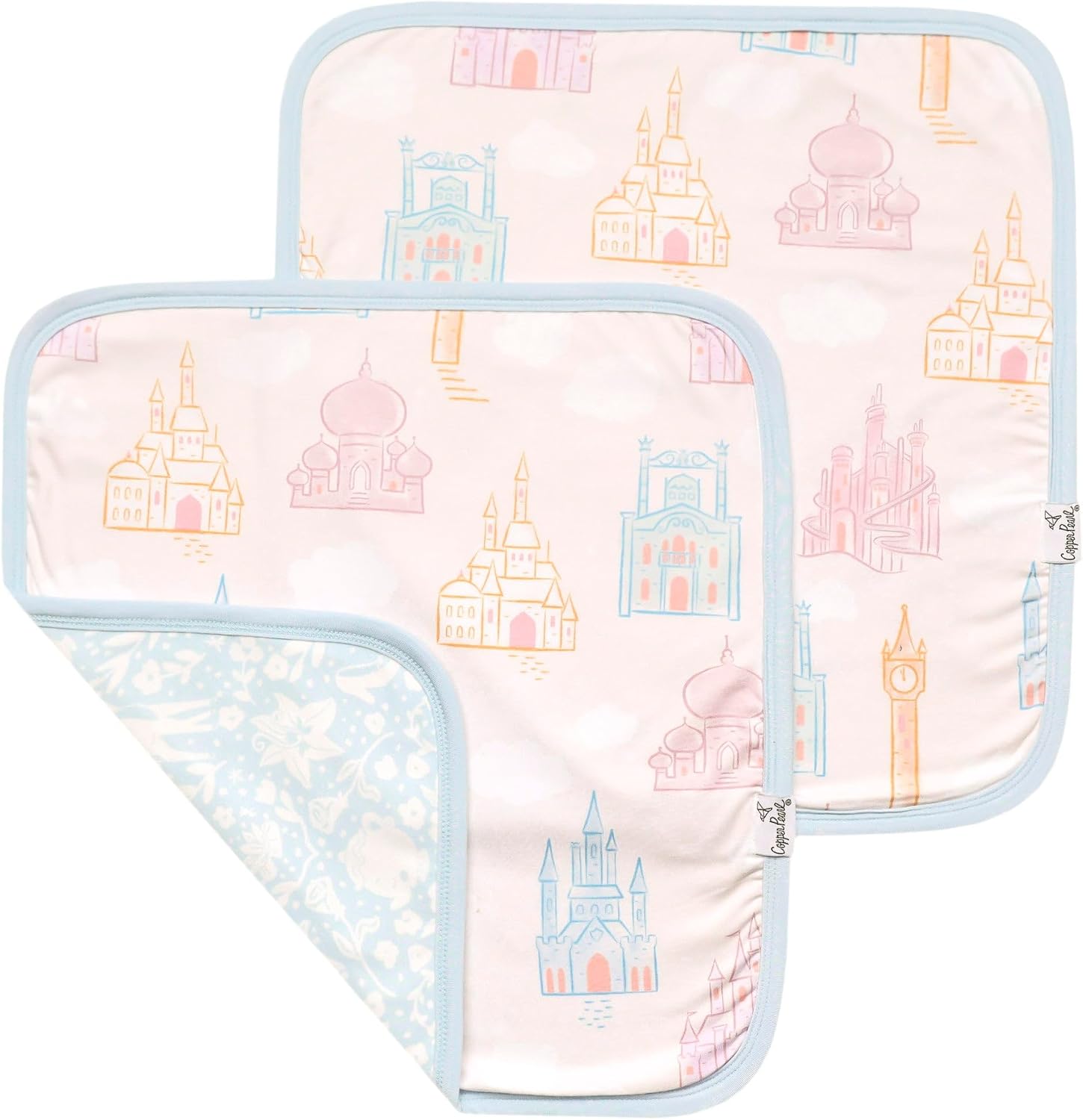 Copper Pearl 3-Layer Knit Security Blanket Set Sized 16" x 16" 2-Pack Princess Palaces