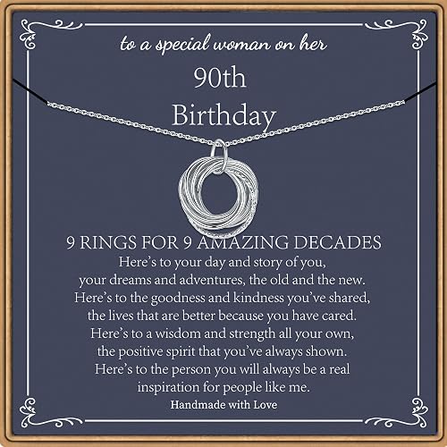 Birthday Gifts for Women, Sterling Silver Chain Circles Necklace 30th