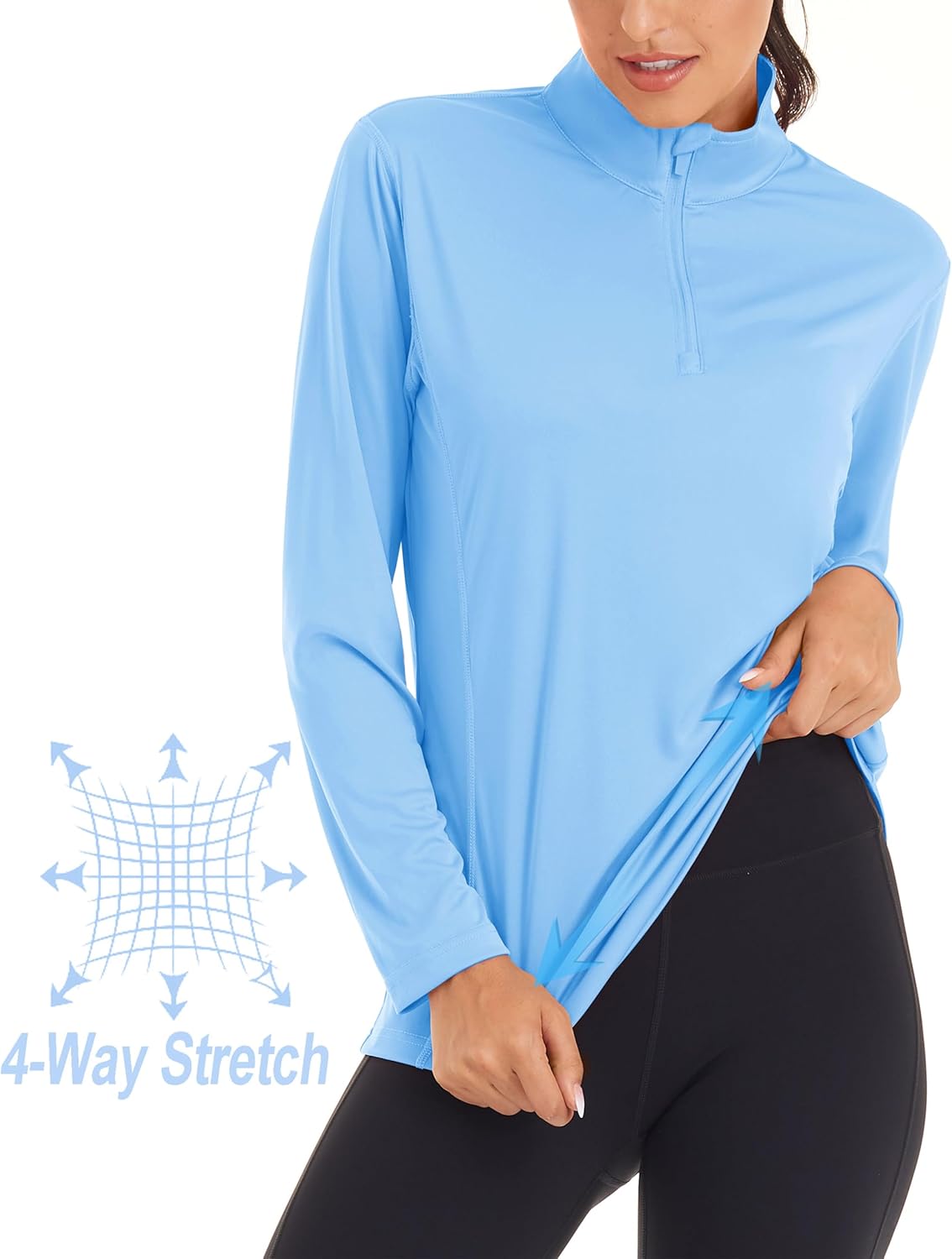 MAGCOMSEN Women's Shirts Long Sleeve 1/4 Zip UPF50+ UV Sun Protection Quick Dry Workout Hiking Athletic Shirts Rash Guard - Image 4