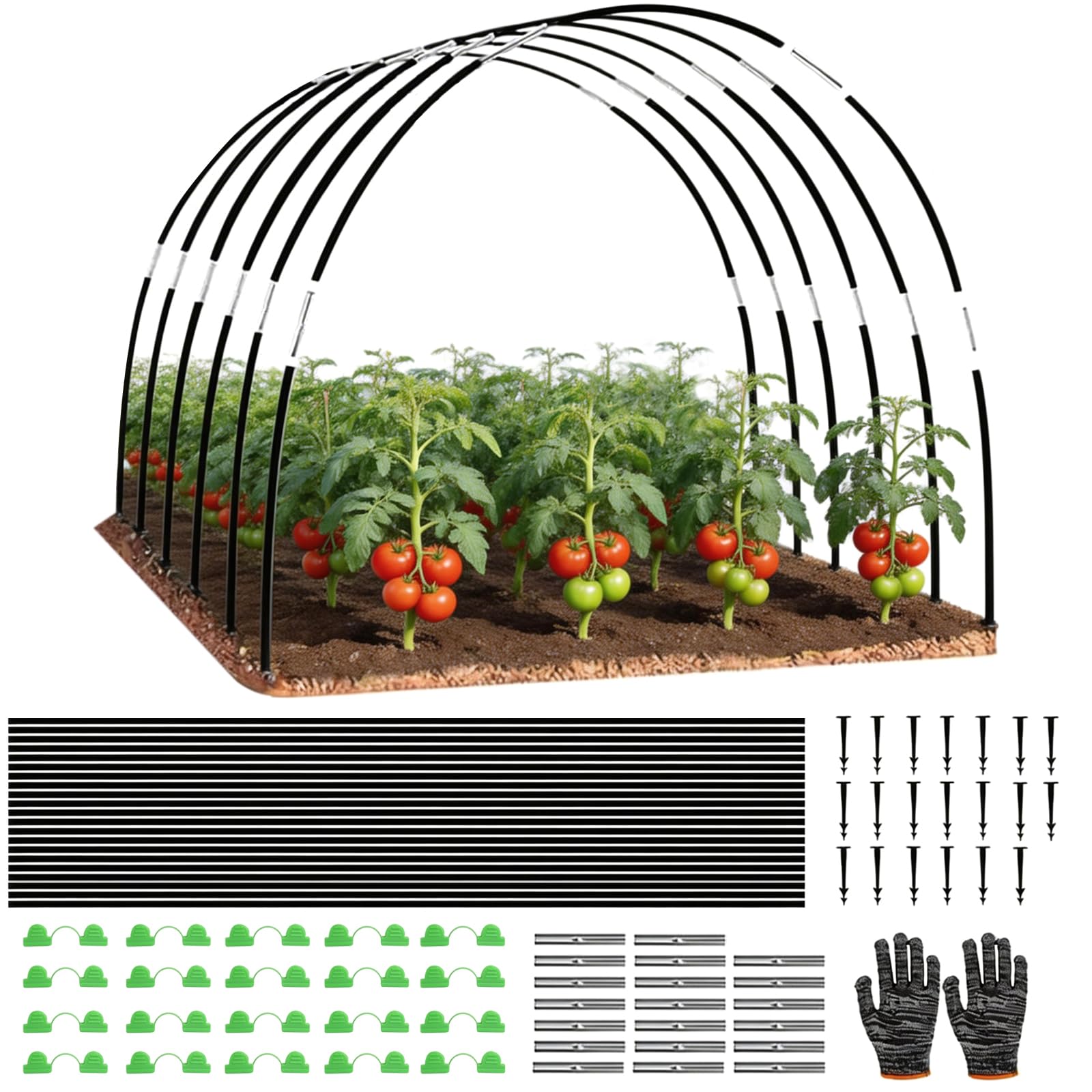 Arceau pour Serre Tunnel, 30 Tiges en Fibre de Verre pour Plate-Bande Surélevée – Arches Amovibles et Réutilisables pour Protection des Légumes, Fruits et Plantes au Jardin