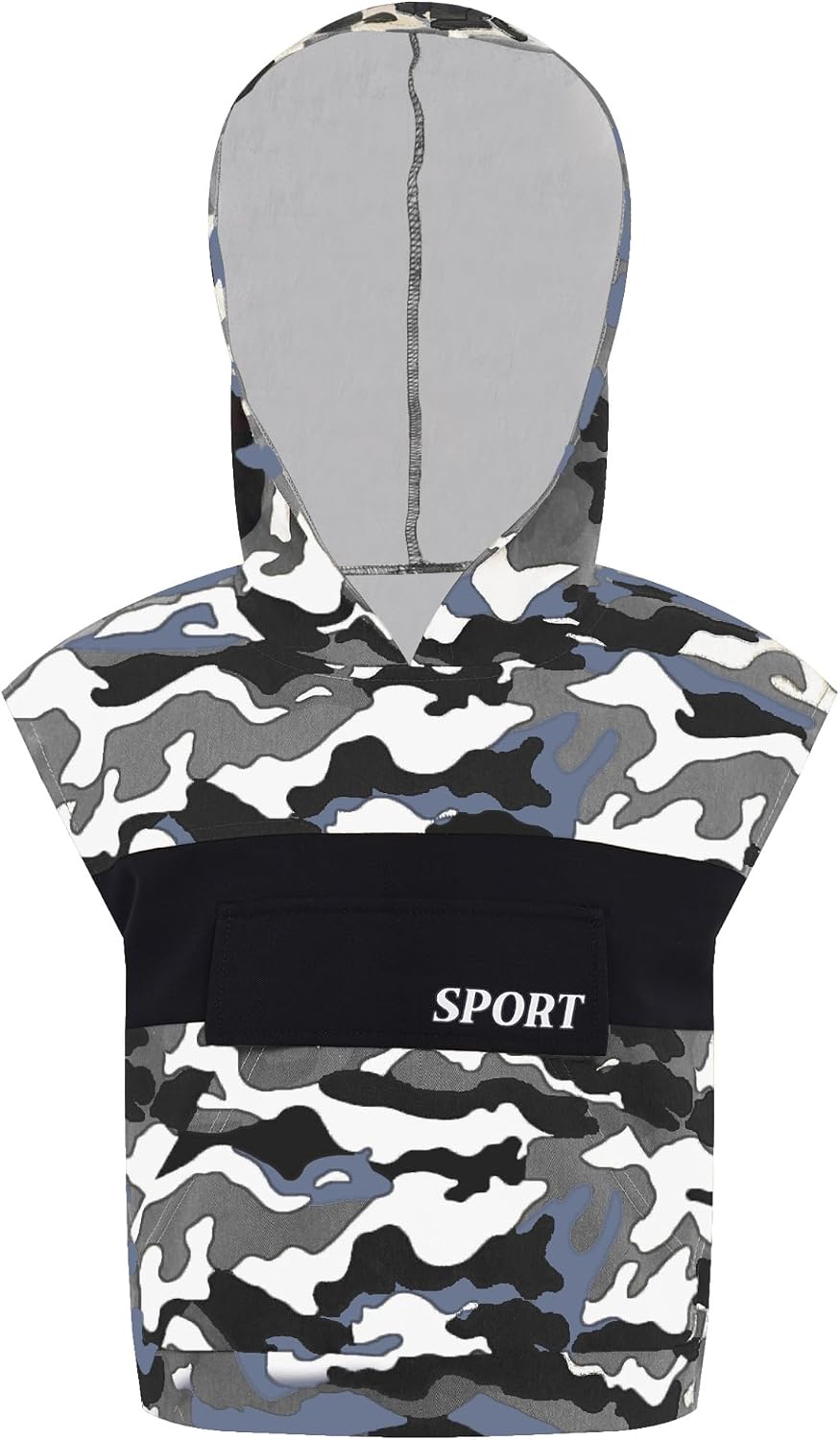 Jugaoge Boys Camo Tank Tops Athletic Hoodie Shirts Quick Dry Sleeveless Workout Sport Active T-Shirt for Kids