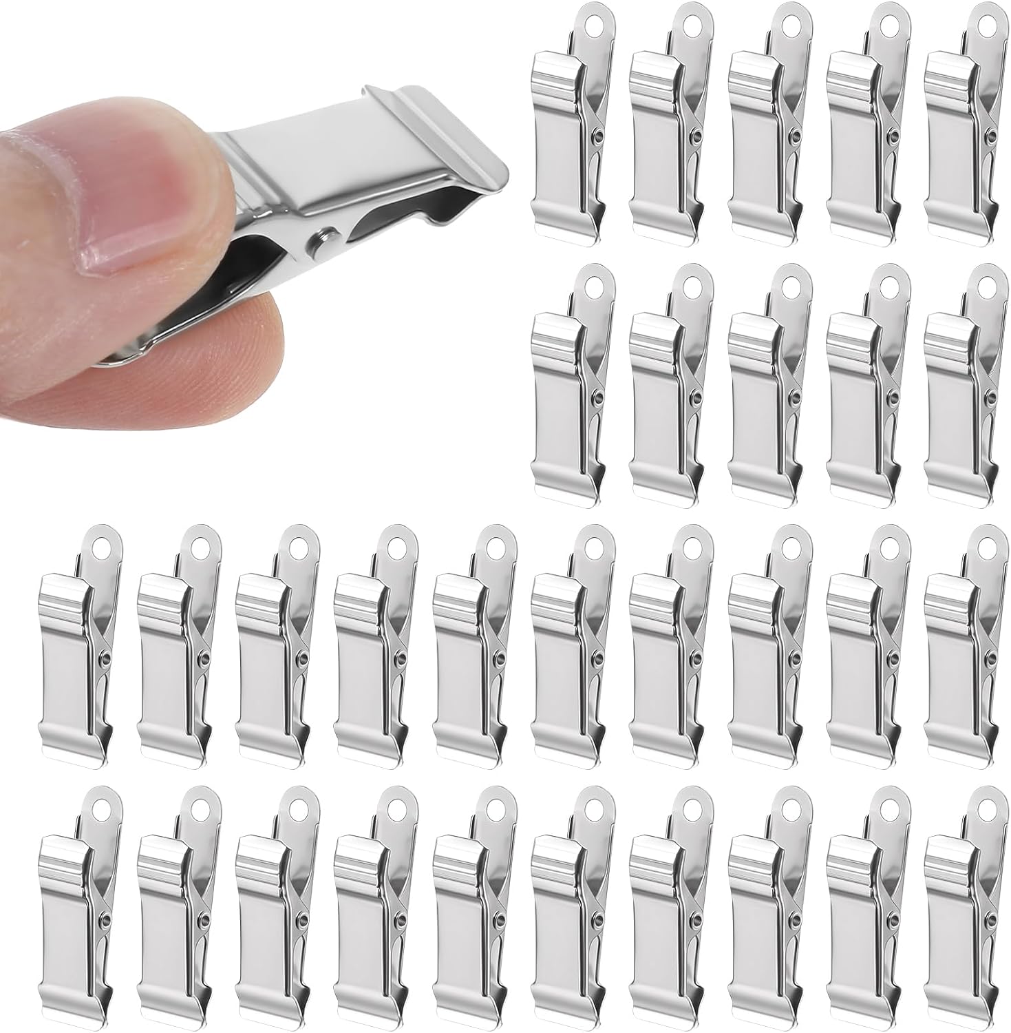 Metal Alligator Clamps, 30 PCS Silver Mini Clips for Crafts