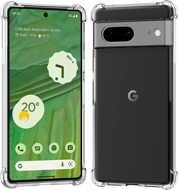 VAKS Crystal Clear Compatible with Google Pixel 7 Case with [Shockproof Corners] Slim Thin Soft TPU Phone Case for Google Pixel 7, Crystal Clear