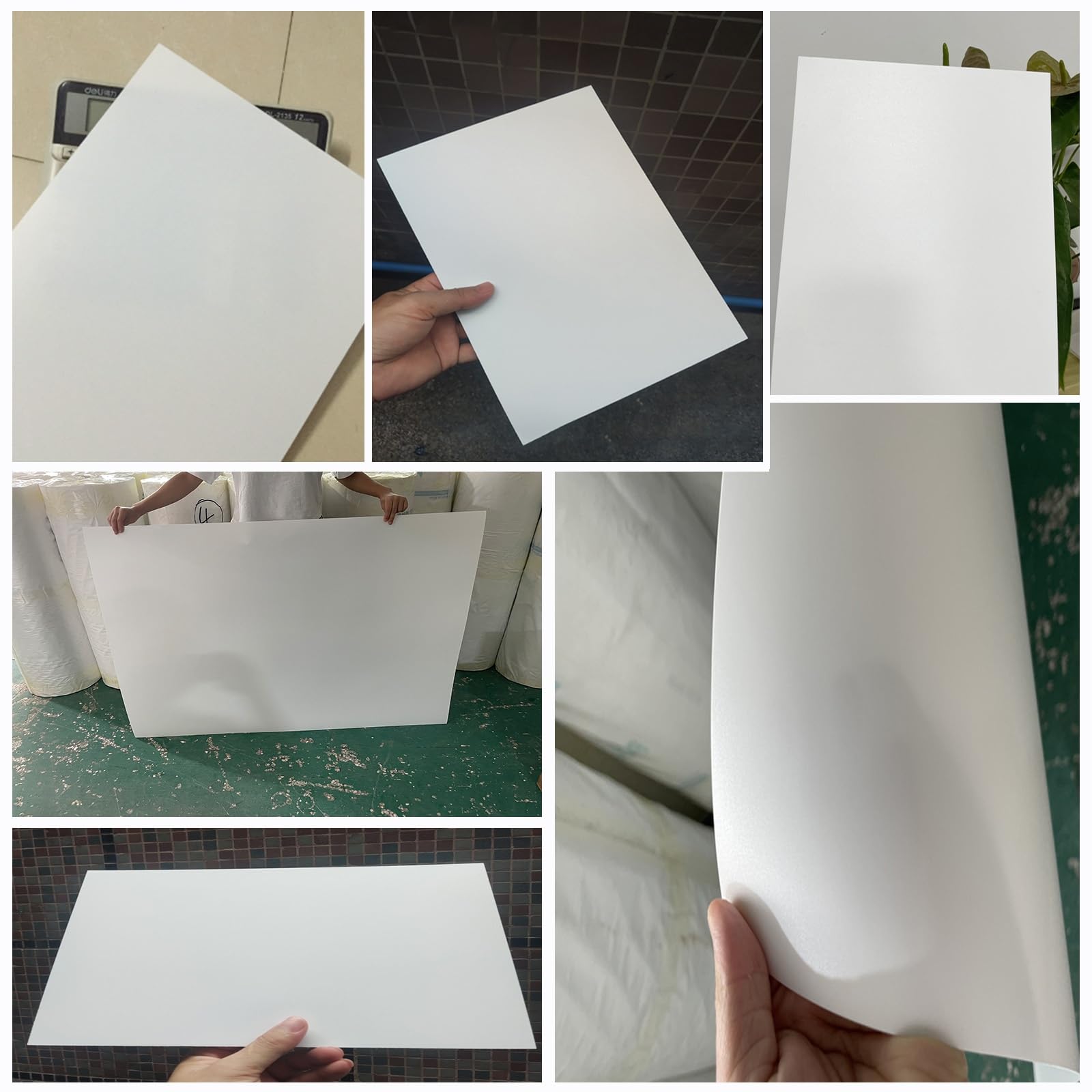 Mattierte PP-Kunststoffplatten, A4 matt gefrostete PP-Kunststoffplatten, 10 Stück, Schwarz, Weiß, 0,3–2 mm, for Laserschneiden, Heimwerken(White,Thick:0.6mm)