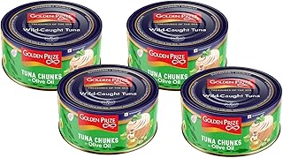 Golden Prize Tuna Chunks in Olive Oil, 185g(Pack of 4)
