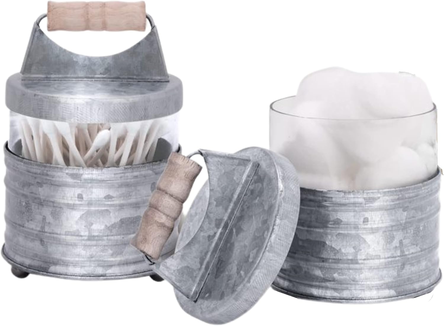 Autumn Alley Galvanized Bathroom Apothecary Jars Set, Farmhouse