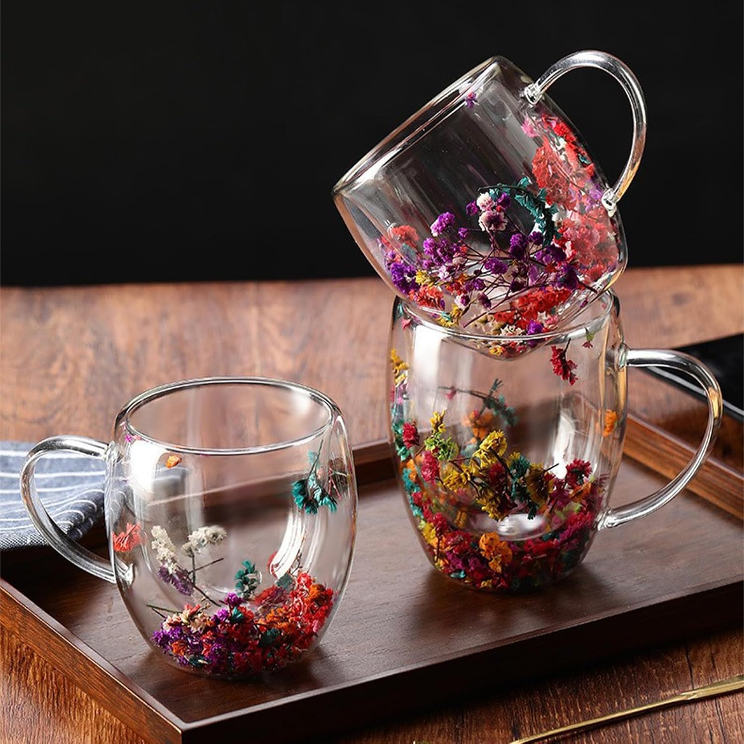Double Wall Glass Coffee Mugs - Set of 2 -2