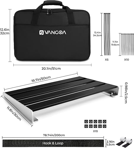 Miniatura 3 de Tablero de pedal de guitarra, tablero de pedal de efectos de aluminio con bolsa mejorada, pedalera ligera para guitarra eléctrica, 19.8 x 11.5, 3