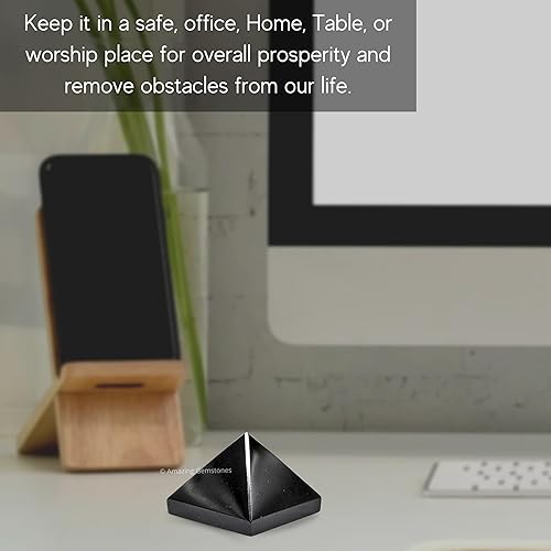 Miniatura 381 de Amazing Gemstone White Agate Snow Quartz Pyramid Crystal Healing Stones - 1" Great Pyramid Figurine of Natural Stone Pyramid for Meditation, Reiki