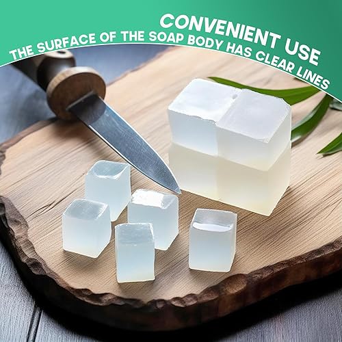 Miniatura 3 de EDSRDRUS Base de jabón de glicerina transparente de 2 libras, jabón hecho a mano, base de jabón hidratante para derretir y verter para manualidades,
