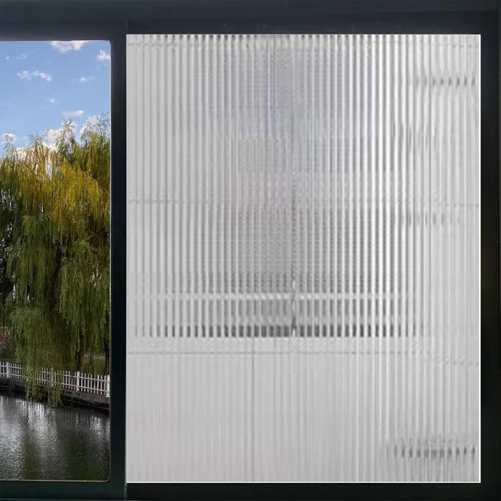 Yuanwan Changhong 1 Window Film Privacy Frosted 50 X 200 Cm(20 X 79Inch) Sun Blocker Heat Reducing Easy Removal Privacy Static Glass Films Blackout Window Tint Film For Glass Windows Bathroom,