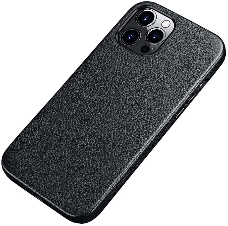 Coque anti-rayure iPhone 11 Pro Max étui cuir doublé flocage noir