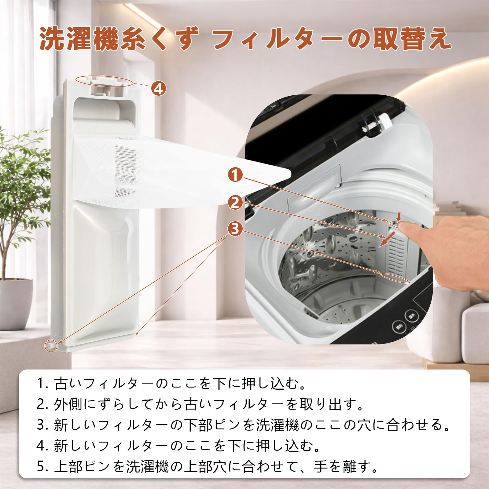 ハイアール対応 洗濯機糸くずフィルター ゴミ取りネット 1個セット クズ取りネット Haier洗濯機用フィルター ごみ取りネット フィルター 糸くず - 5