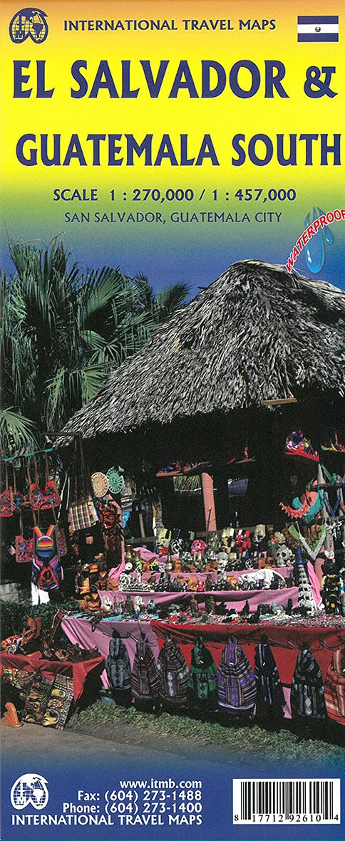 El Salvador & Southern Guatemala Travel Reference Map