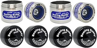 Bearing Buddy 1980A - USA-Made Chrome Plated Bearing Protector w/ 19B Bra & Blue Grease Indicator - Wheel Bearing Protectors for Boats, RVs, & More - Only Fits Hubs w/ 1.980” Inside Diameter (2 Pairs)