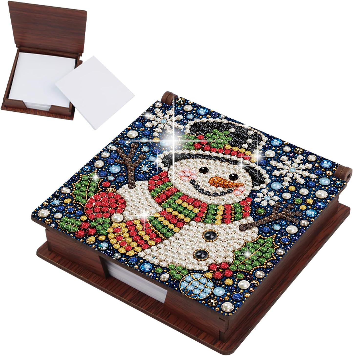 Wooden Memo Box DIY Diamond Art Painting, Pearl Rhinestone Craft Kit