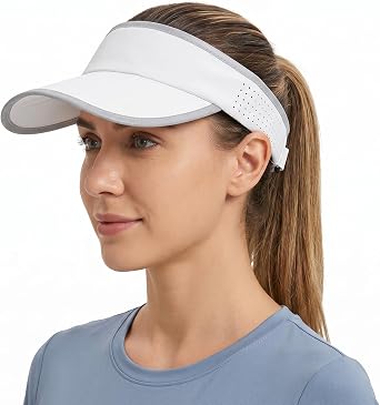 Foldable Sports Sun Visor Hat - Adjustable Running Golf Tennis Cap with Mesh&Reflective Design, Quick Drying for Men & Women