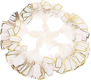 EXCEART 500pcs Hang tag with line Clothes Tags Clothing Tags Paper Tags Writable Tags Size Labels Blank
