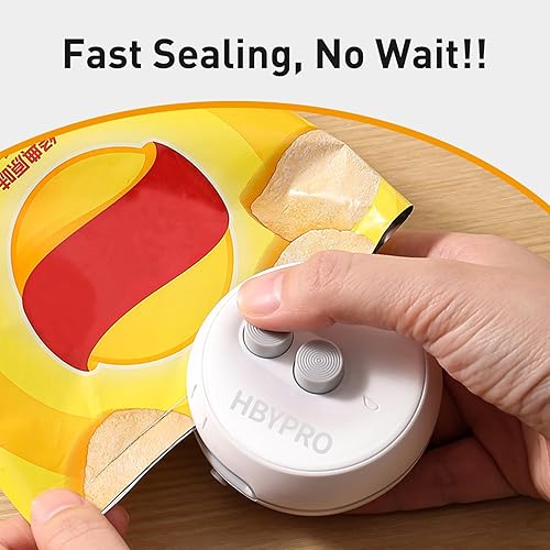 Miniatura 2 de Sellador de bolsas de chips Mini sellador de bolsas de bocadillos recargable para bolsas de vacío, revendedor de bolsas portátil
