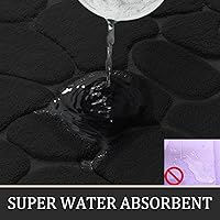 Vista 4 de YIHOUSE - Juego de 3 tapetes de baño negros, juegos de tapetes de baño de espuma viscoelástica, alfombras lavables antideslizantes