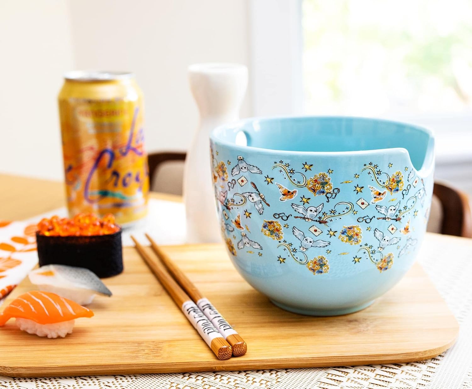 Toynk Harry Potter Hogwarts Icons Ceramic Dinnerware Set | Includes 20-Ounce Ramen Noodle Bowl and Wooden Chopsticks - Image 4