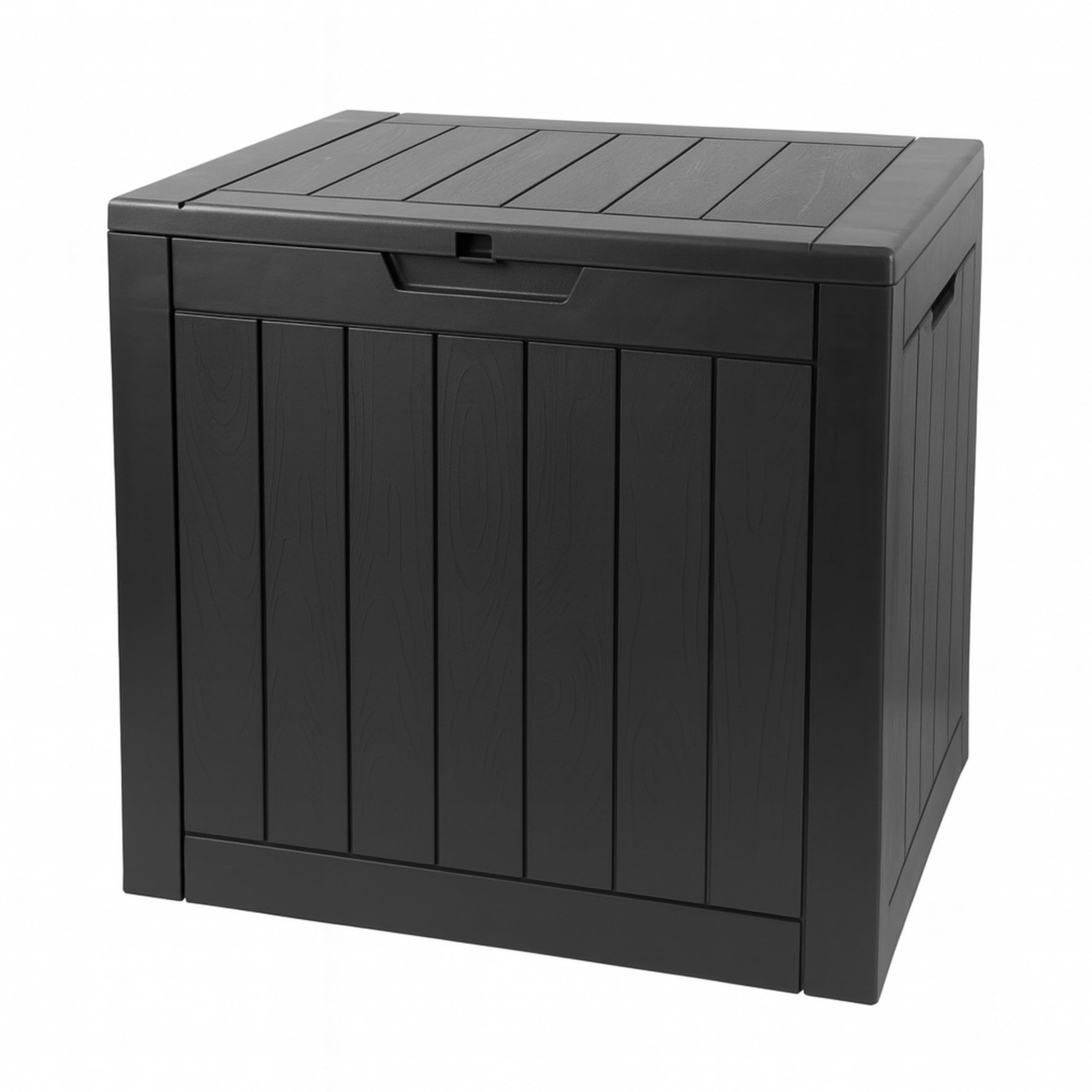 Durabull Indoor/Outdoor 120L Storage Box. Weather-Resistant. Plastic Wood Plank Effect Garden, Balcony, Tool, Toy, Parcel or General Storage Box. Large Capacity. (Anthracite) — view 2