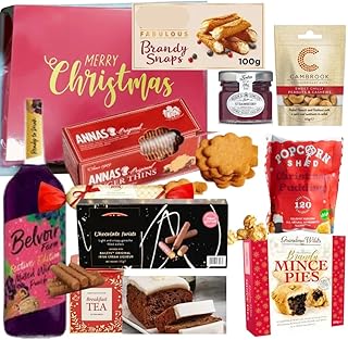 Teatime Christmas Hampers - Luxury Xmas Food and Drink Gift Hamper - Traditional Tea Hamper for Couples Men Women - Family Sharing